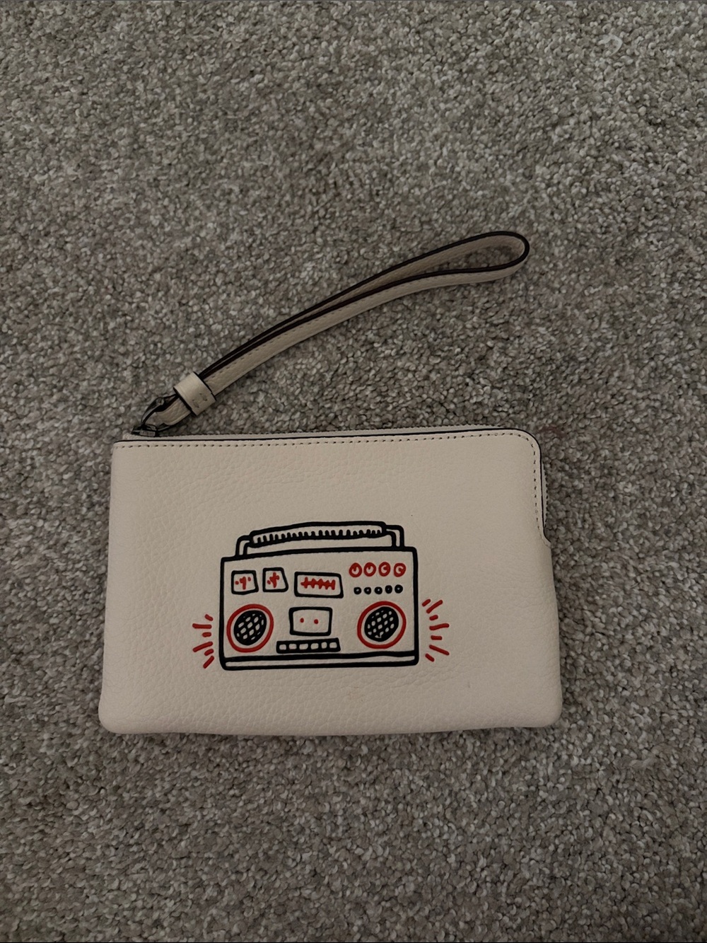 Coach x Keith Hering Cream Wristlet